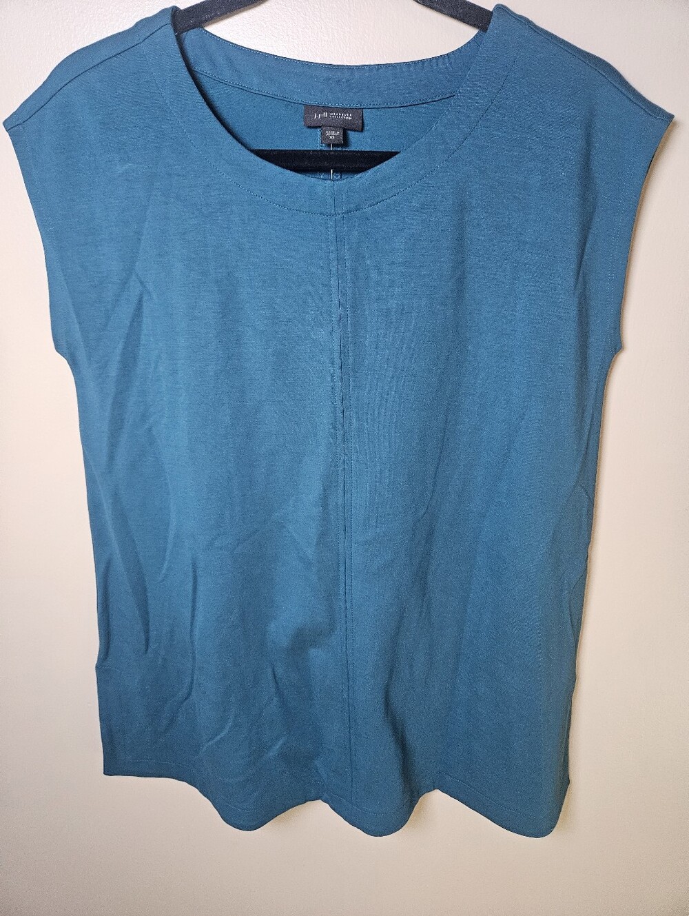 J Jill Teal Blue Sleeveless Thick Layering Office Blouse Shirt XSmall Oversized
